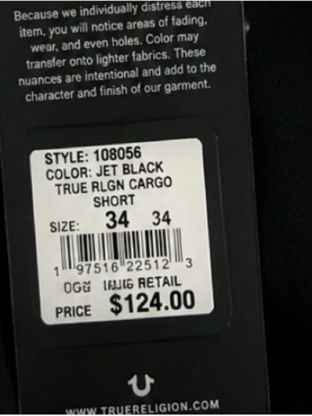 True Religion Black Relaxed Stitch-Detail Jeans